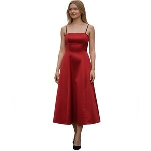 ABS EVENING by ALLEN SCHWARTZ Red A-Line Formal Dress Prom Bridesmaid Dress A25